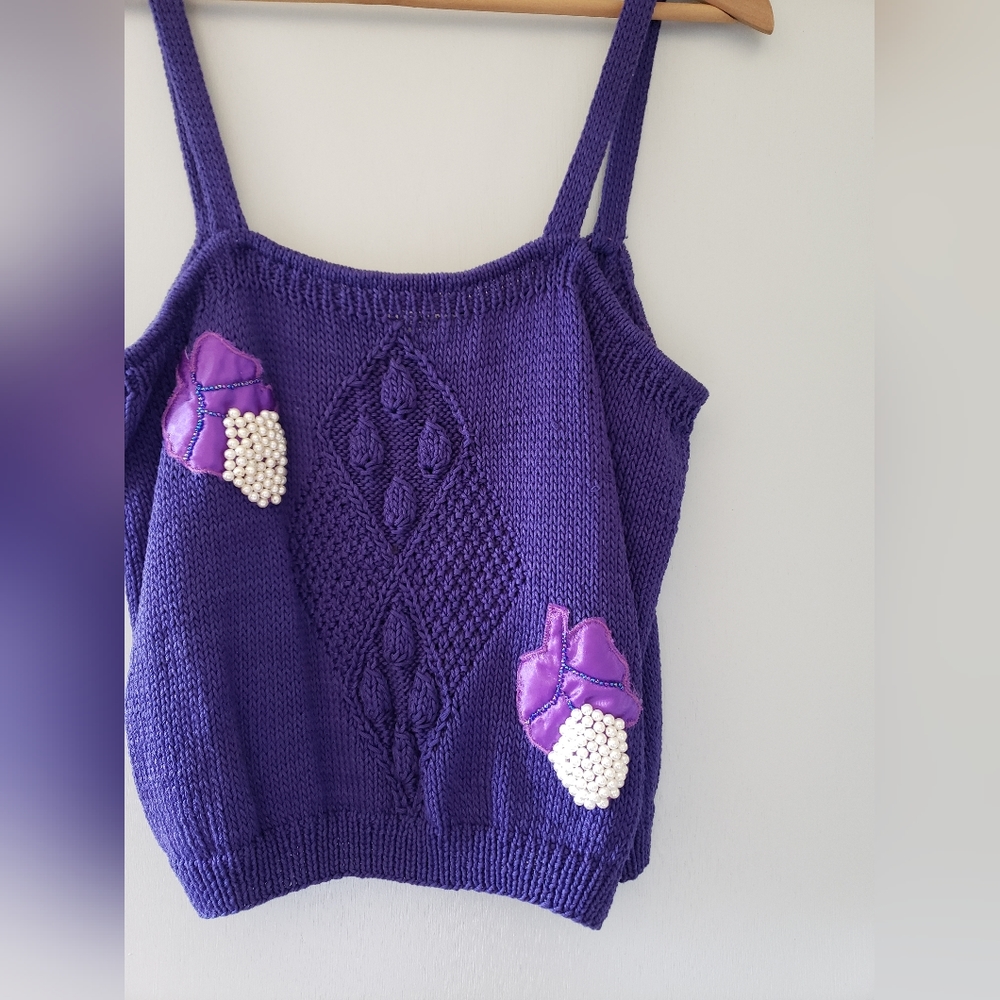 Anadolu cotton tank top w/beading